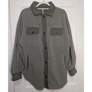 Free People Oversized Ruby Shacket Edgy Women's S Soft Army Green (903)